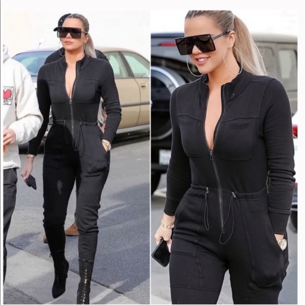 Good American THE GOOD FLEECE COZY JUMPSUIT